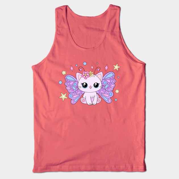 Kawaii Kitty Cat Fairy Tank Top by AlondraHanley